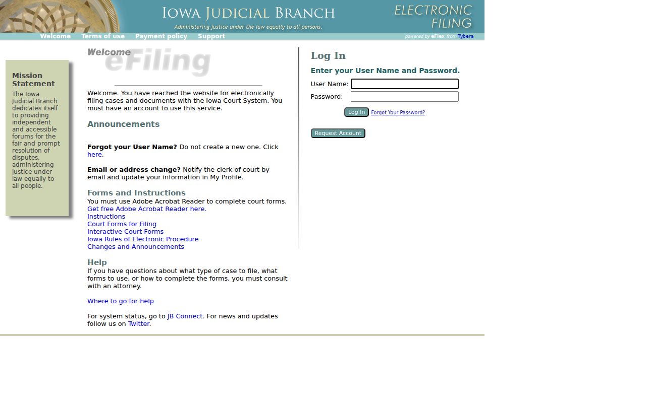 Iowa EDMS login for Van Buren County criminal court case documents