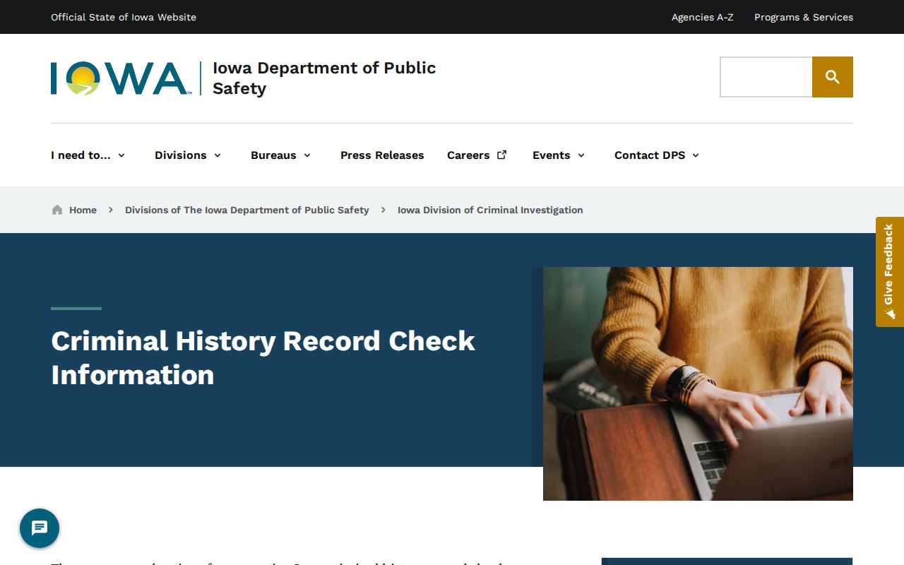 Van Buren County criminal history DCI record check information