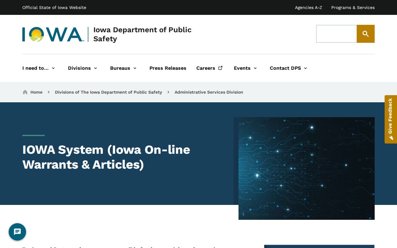 Iowa law enforcement system information for Van Buren County registry noncompliance