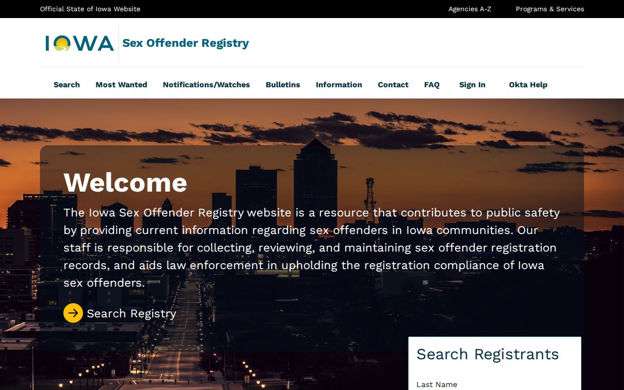 Van Buren County sex offender lookup on the Iowa Sex Offender Registry